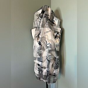 pablo picasso women’s black white gray scarf